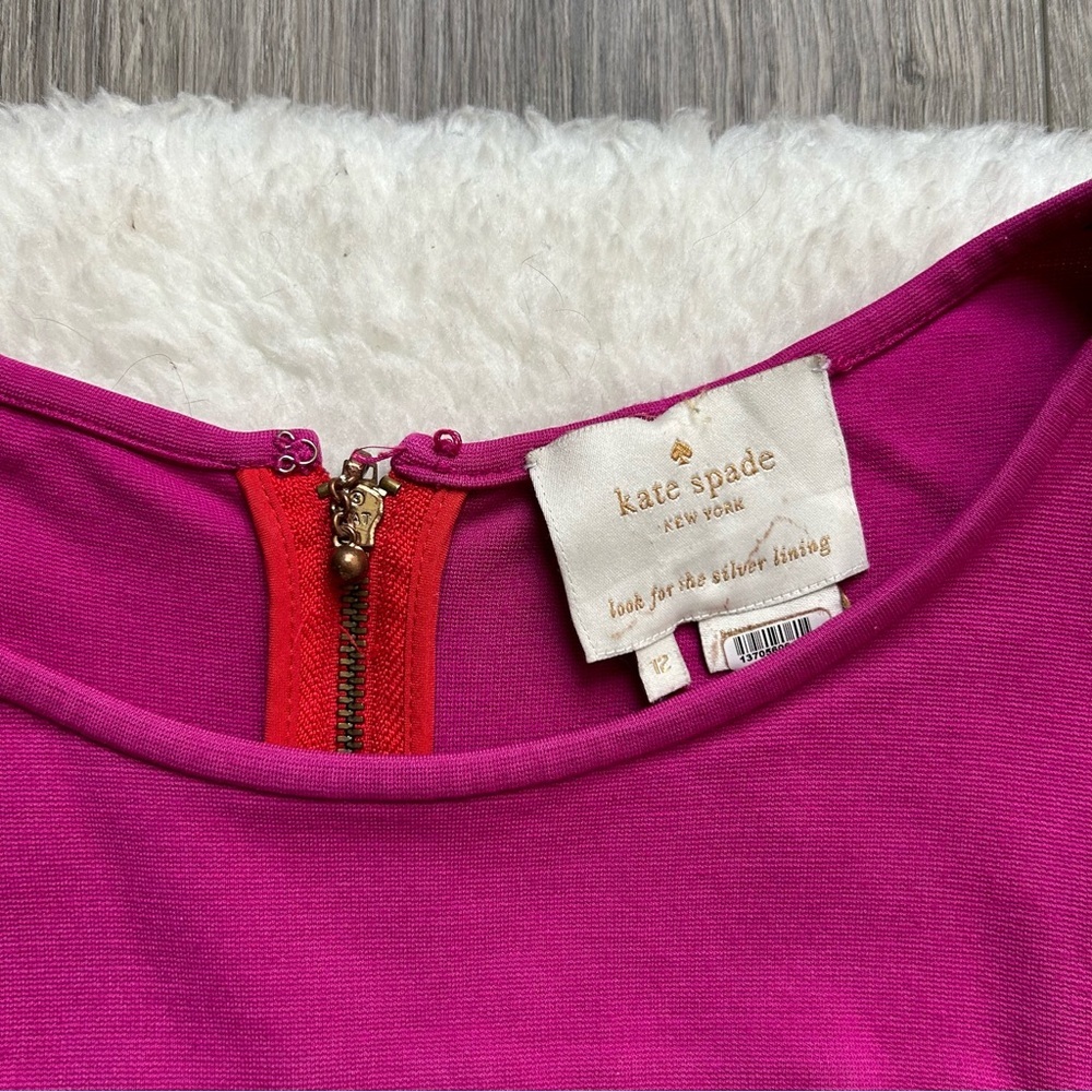 Kate Spade Raquel Red and Pink Short Sleeve Mini Dress - Picture 3 of 5